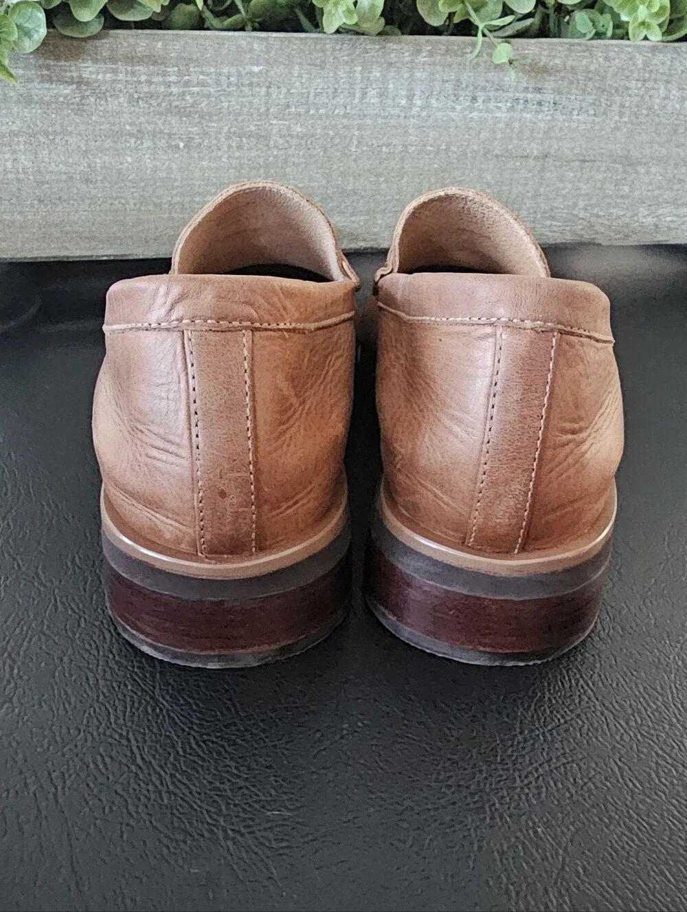 Brioso Women's Tan Leather Penny Loafers Classic Slip-On Flats Size 10 - Picture 3 of 11